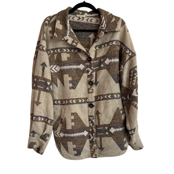 Mainstrip Men's Southwestern Long Sleeve Button Down Shirt Size L Western - Picture 1 of 7